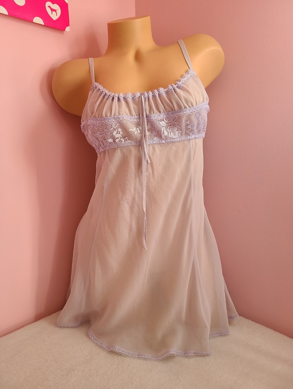 Rare Vintage Y2K Victoria's Secret 100% Silk Milkmaid Babydoll Slip Dress Sz Lg